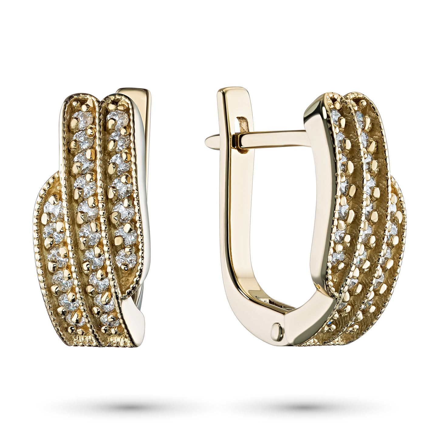 14K Yellow Gold Earrings with Lab-Created Diamonds 0.390 CT.TW