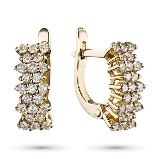 14K Yellow Gold Earrings with Lab-Created Diamonds 0.550 CT.TW
