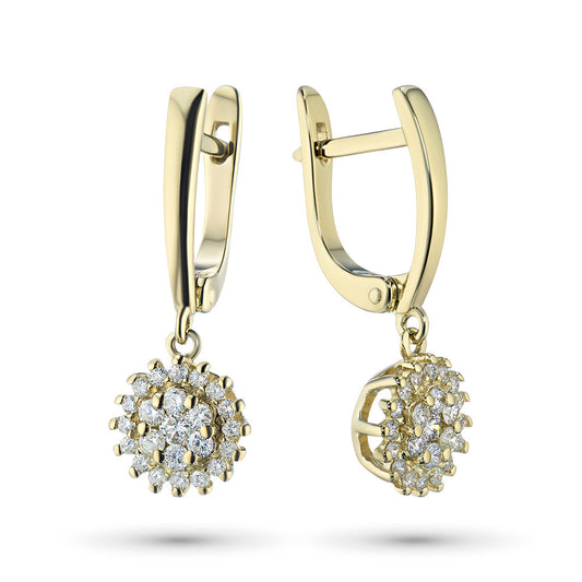 14K Yellow Gold Earrings with Lab-Created Diamonds 0.520 CT.TW