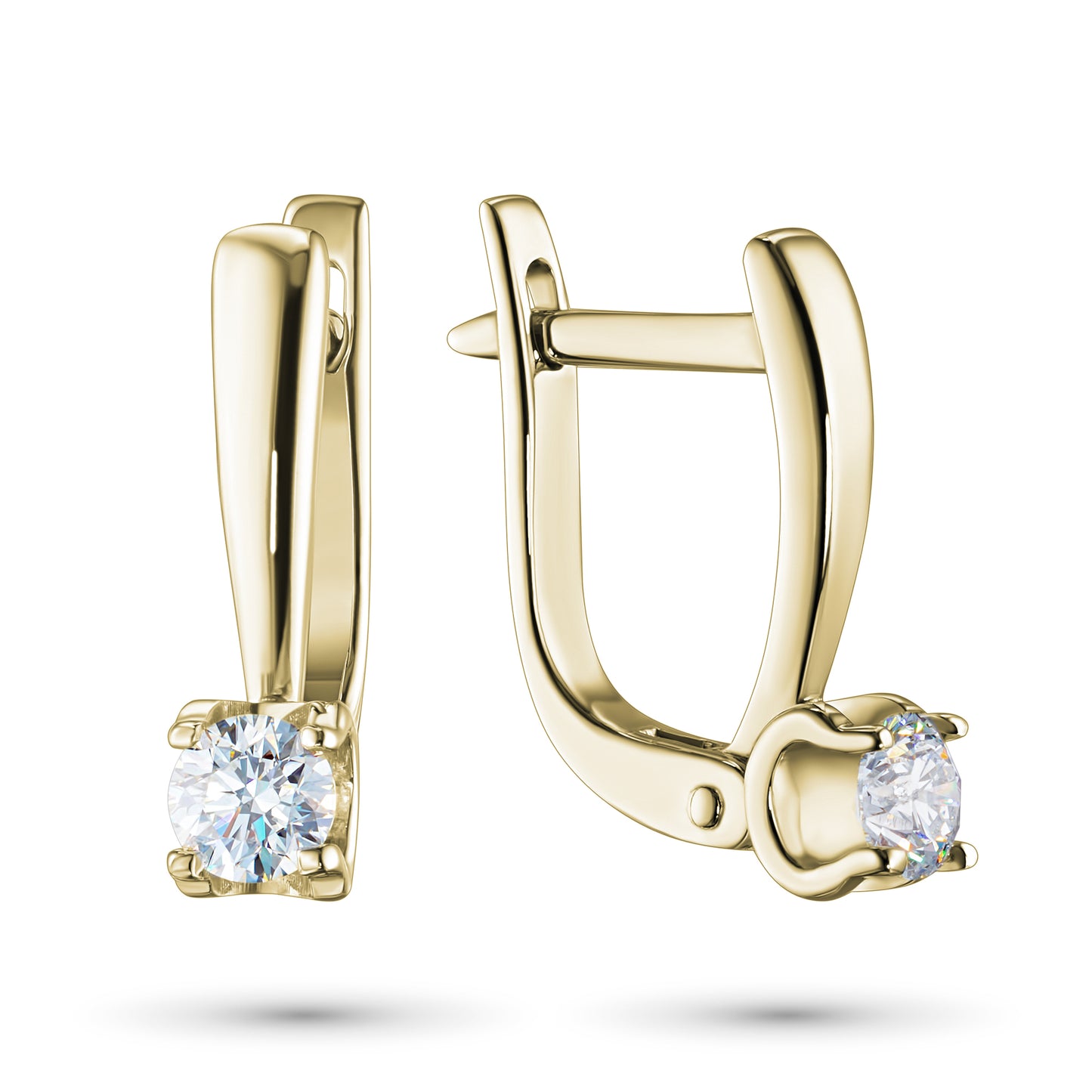 14K Yellow Gold Earrings with Lab-Created Diamonds 3.760 CT.TW