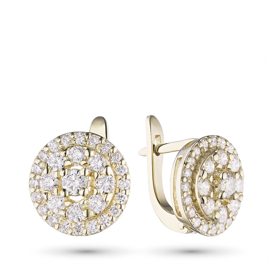14K Yellow Gold Earrings with Lab-Created Diamonds 1.430 CT.TW