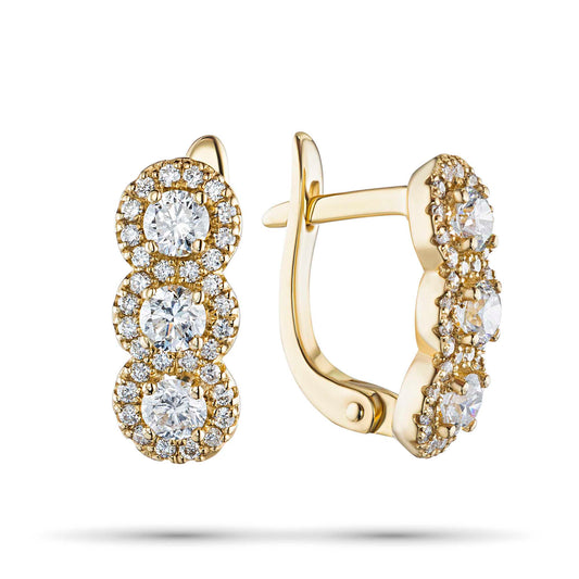 14K Yellow Gold Earrings with Lab-Created Diamonds 1.100 CT.TW