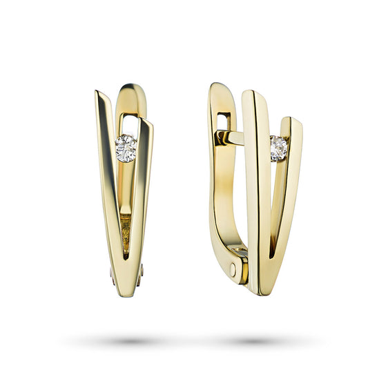 14K Yellow Gold Earrings with Lab-Created Diamonds 0.310 CT.TW