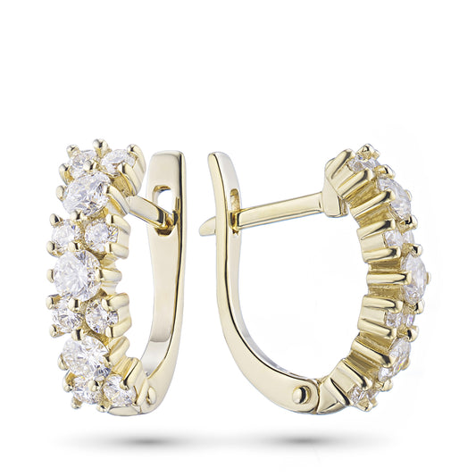 14K Yellow Gold Earrings with Lab-Created Diamonds 17.850 CT.TW