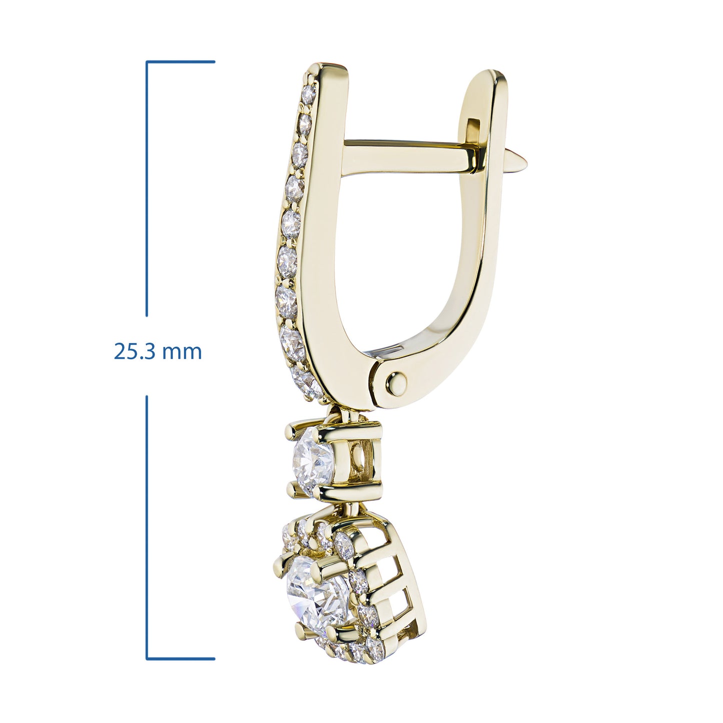 14K Yellow Gold Earrings with Lab-Created Diamonds 1.01 CT.TW