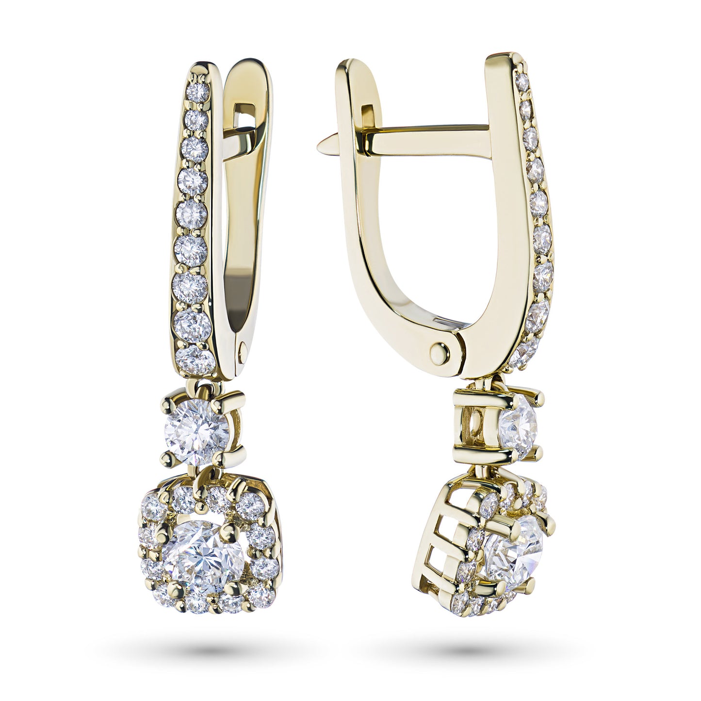 14K Yellow Gold Earrings with Lab-Created Diamonds 1.01 CT.TW