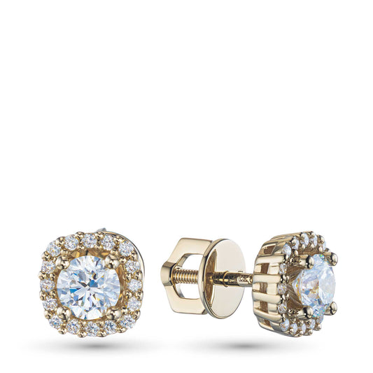 14K Yellow Gold Earring Studs with Lab-Created Diamonds 9.450 CT.TW