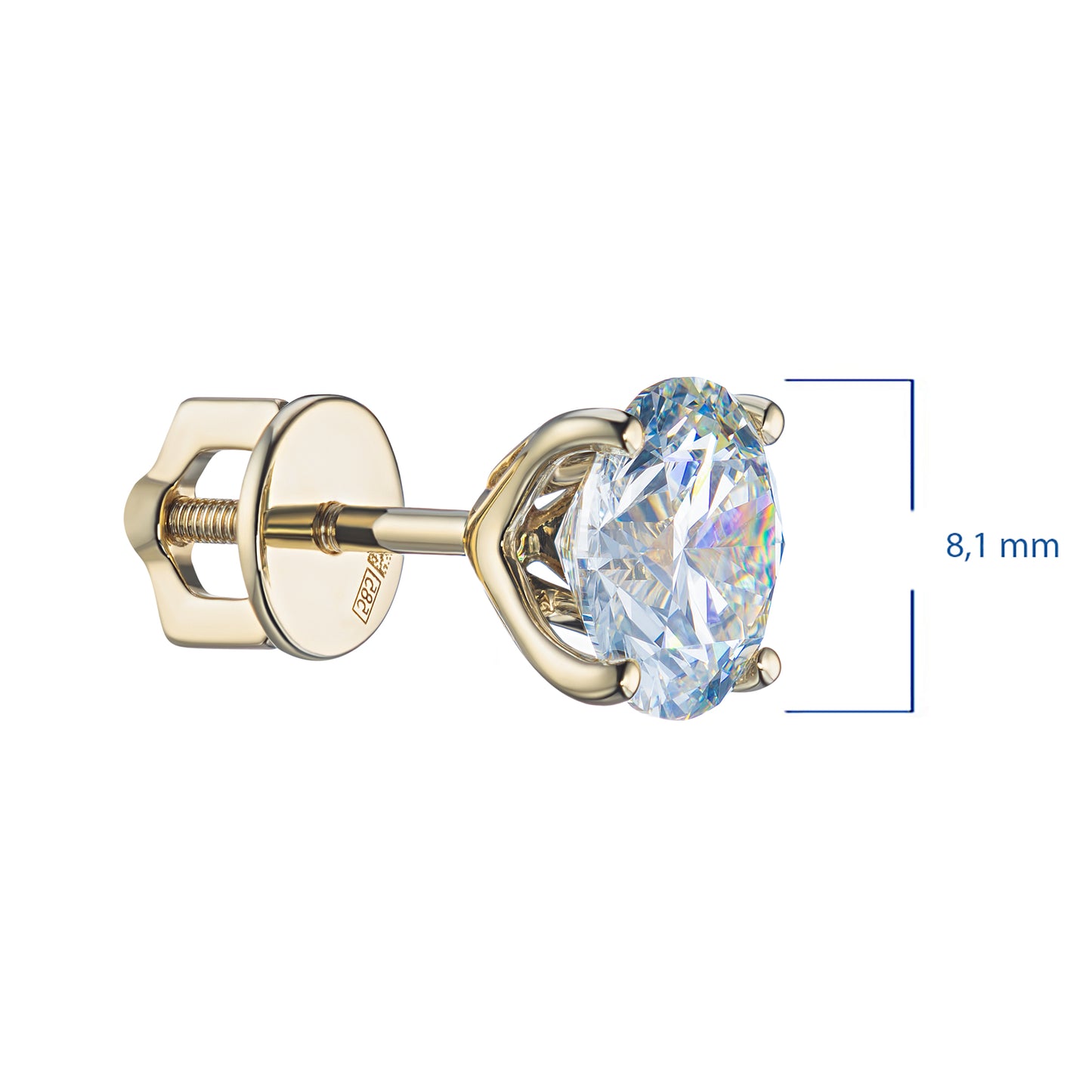 14K Yellow Gold Earring Studs with Lab-Created Diamonds 2.29 CT.TW