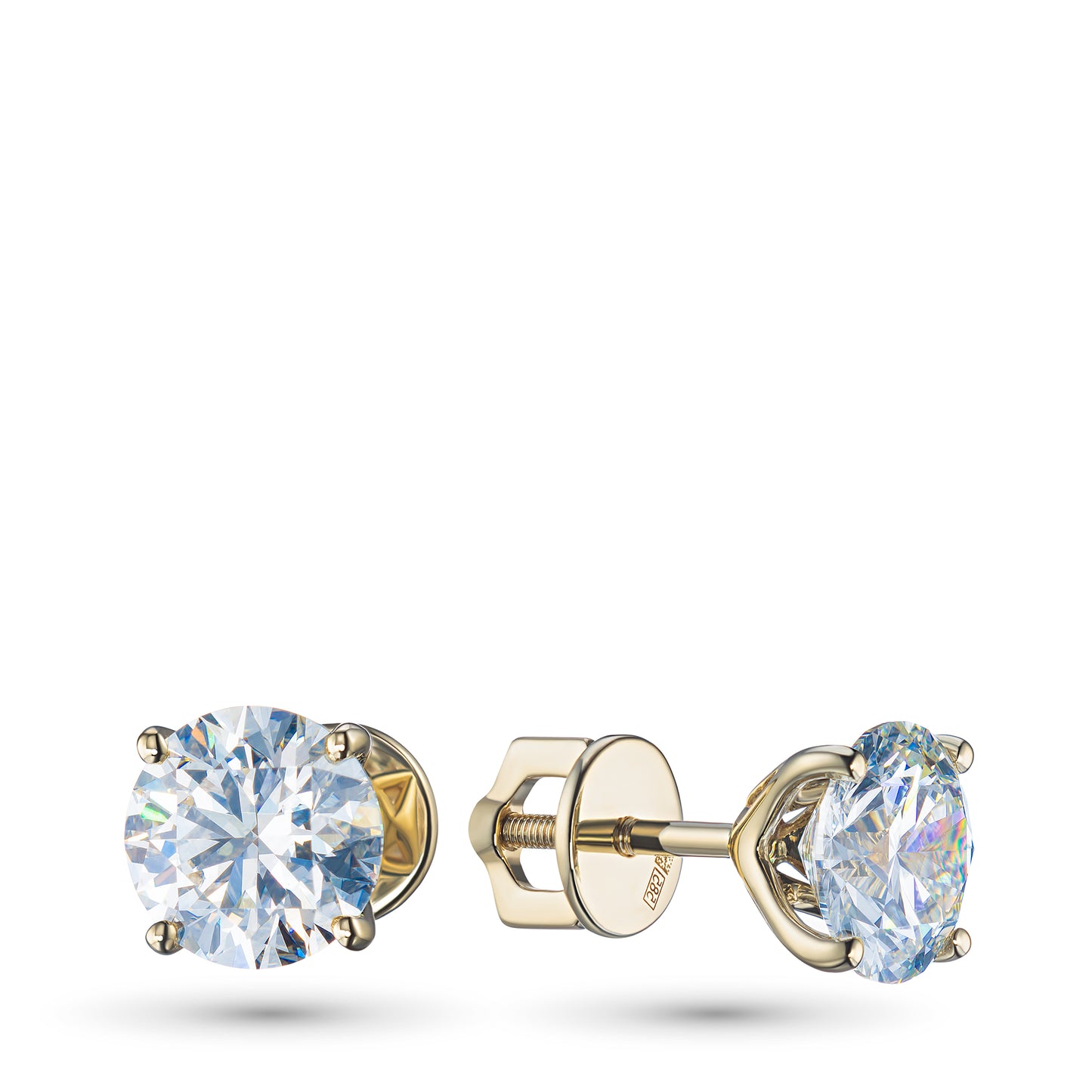 14K Yellow Gold Earring Studs with Lab-Created Diamonds 2.29 CT.TW