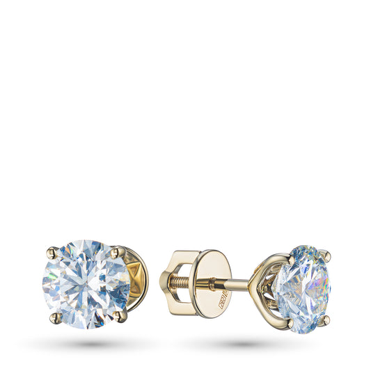 14K Yellow Gold Earring Studs with Lab-Created Diamonds 2.24 CT.TW