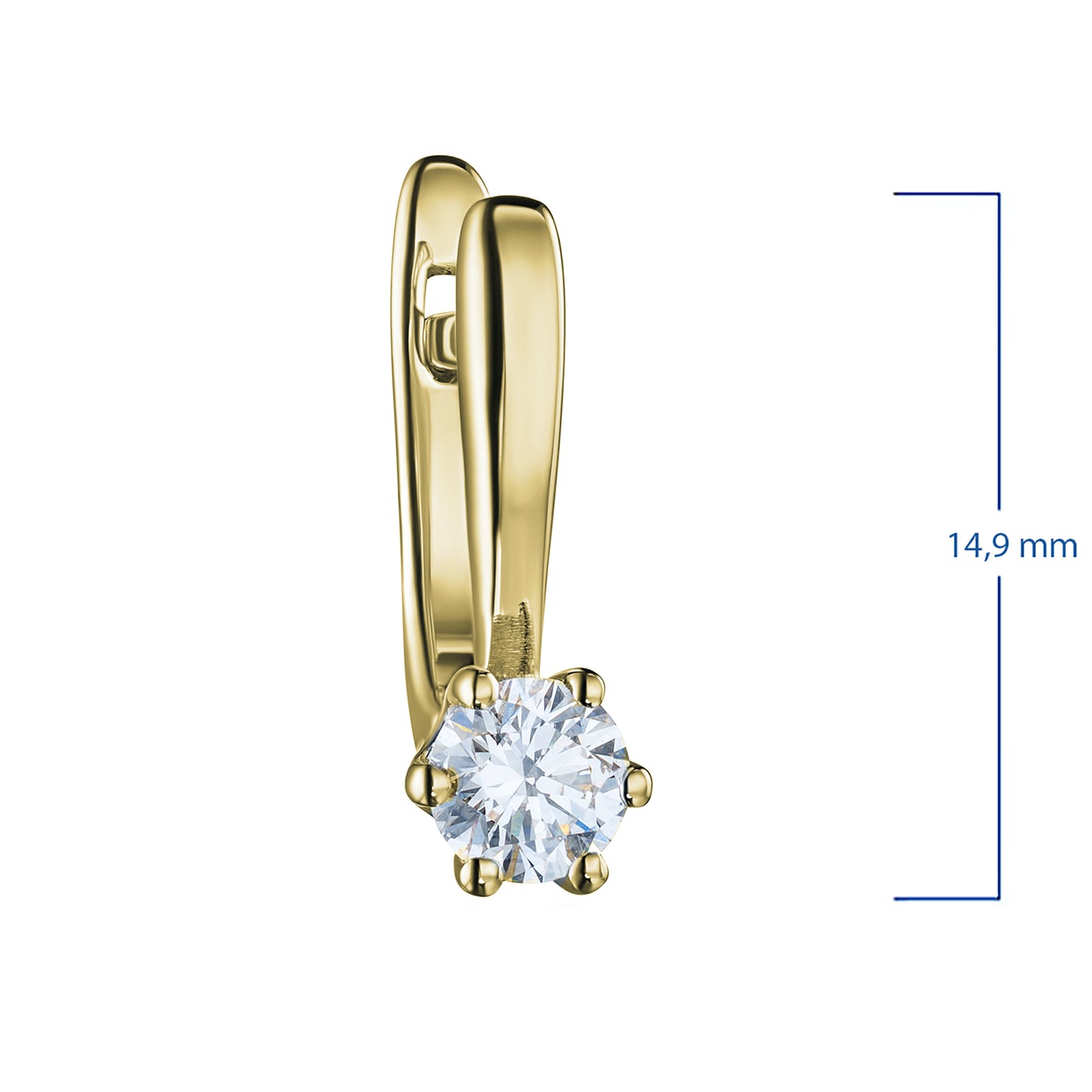 14K Yellow Gold Earrings with Lab-Created Diamonds 0.690 CT.TW