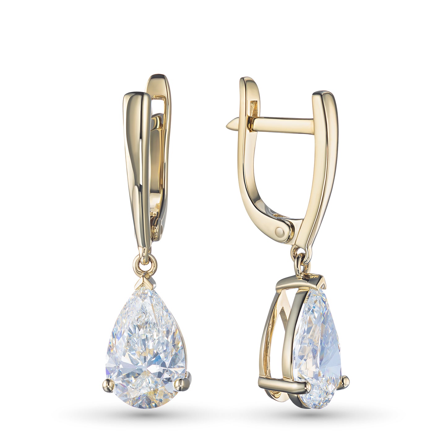 14K Yellow Gold Earrings with Lab-Created Diamonds 2.02 CT.TW