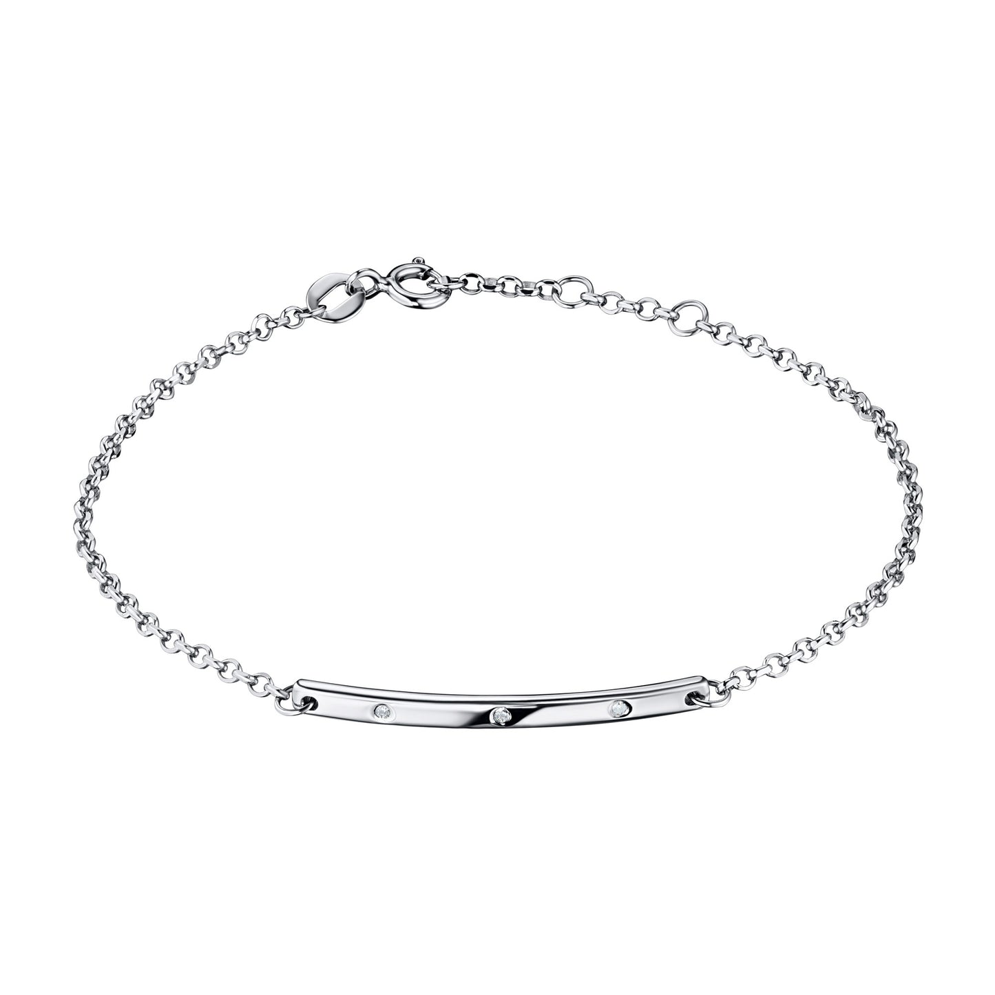 Sterling Silver Bracelet with Lab-Created Diamonds 0.02 CT.TW