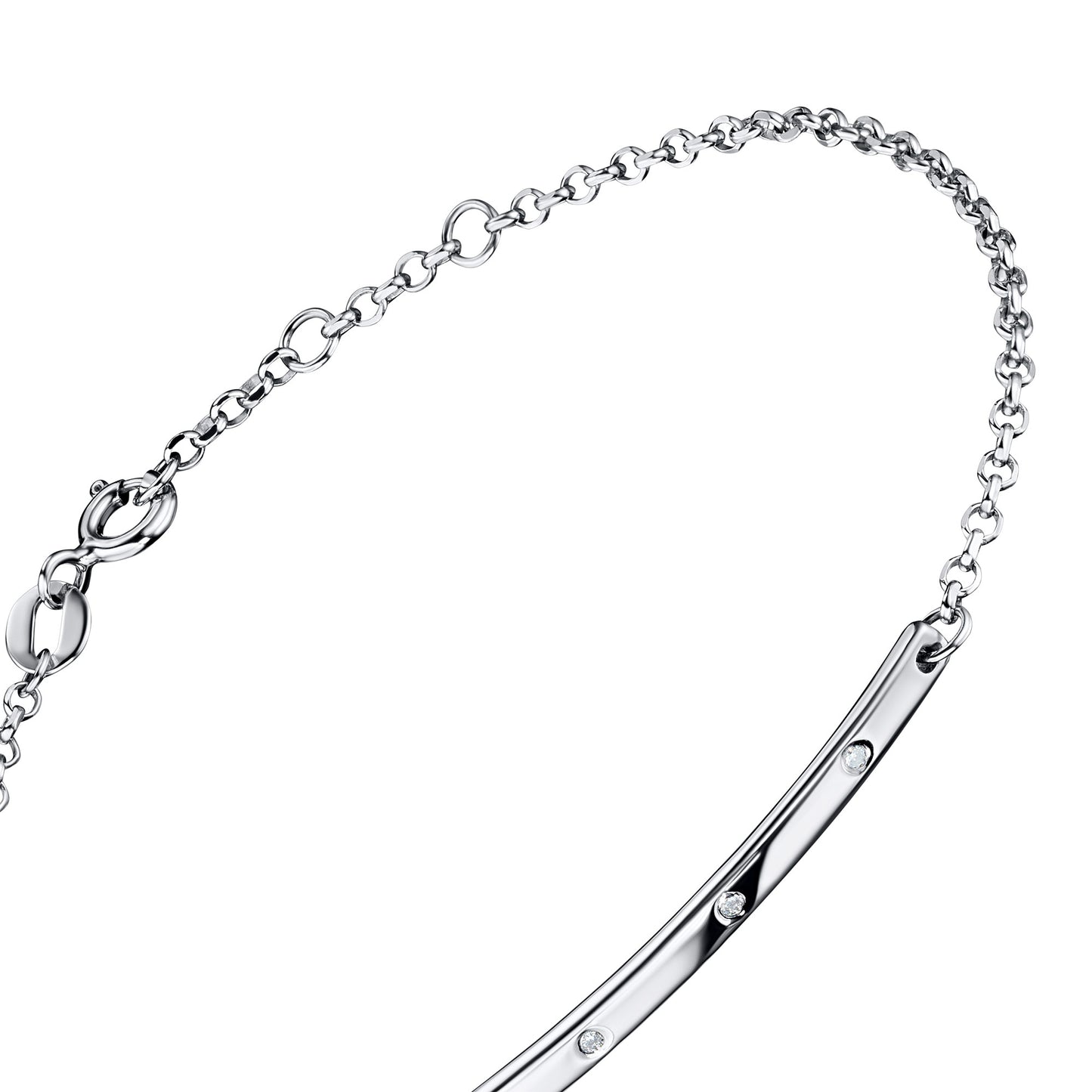 Sterling Silver Bracelet with Lab-Created Diamonds 0.02 CT.TW