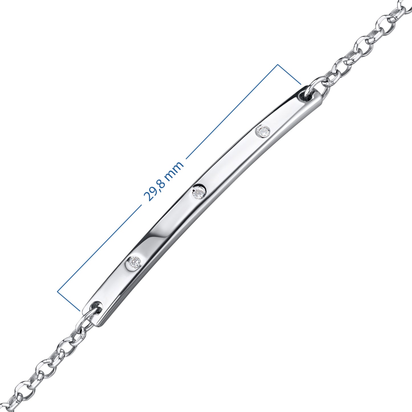Sterling Silver Bracelet with Lab-Created Diamonds 0.02 CT.TW