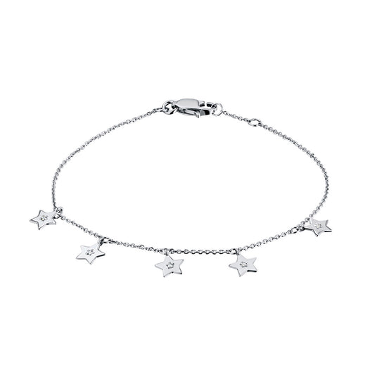 Sterling Silver Bracelet with Lab-Created Diamonds 0.03 CT.TW