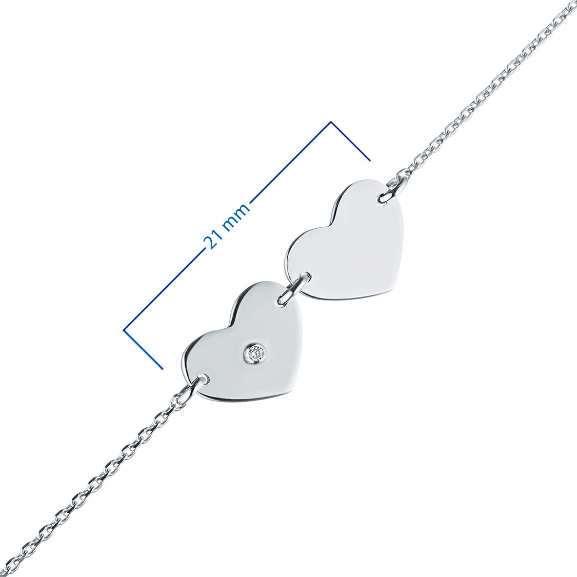 Sterling Silver Bracelet with Lab-Created Diamonds 0.01 CT.TW