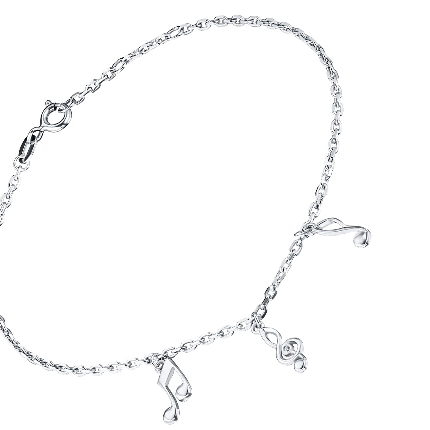 Sterling Silver Bracelet with Lab-Created Diamonds 0.010 CT.TW