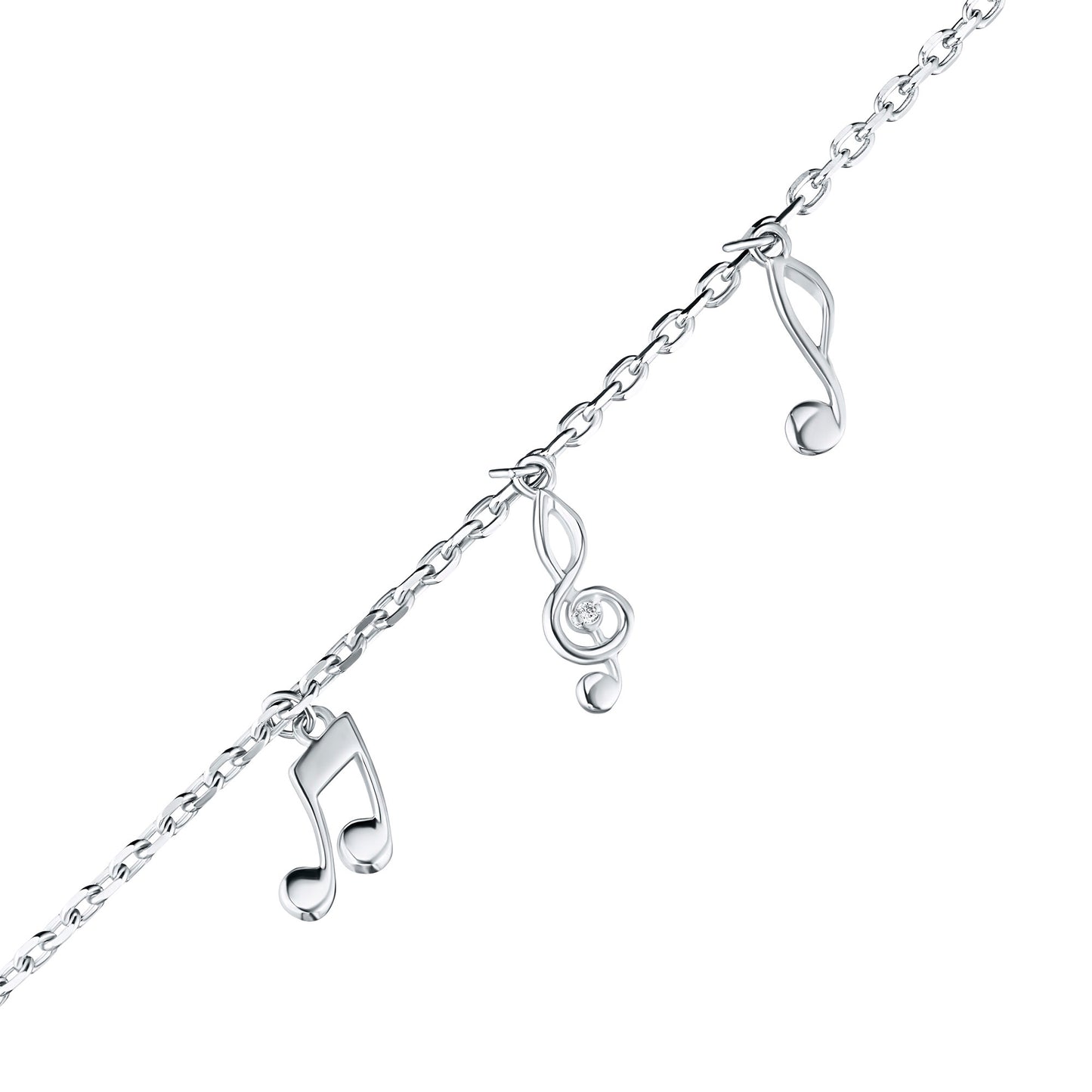Sterling Silver Bracelet with Lab-Created Diamonds 0.010 CT.TW