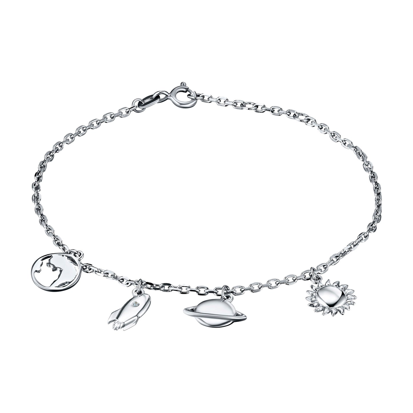 Sterling Silver Bracelet with Lab-Created Diamonds 0.01 CT.TW
