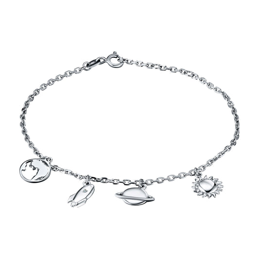 Sterling Silver Bracelet with Lab-Created Diamonds 0.01 CT.TW