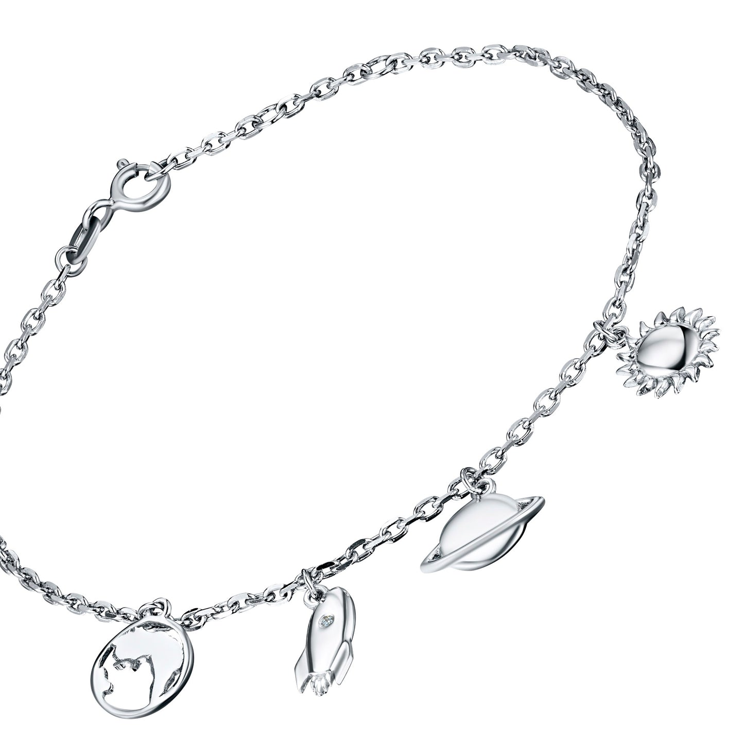Sterling Silver Bracelet with Lab-Created Diamonds 0.01 CT.TW