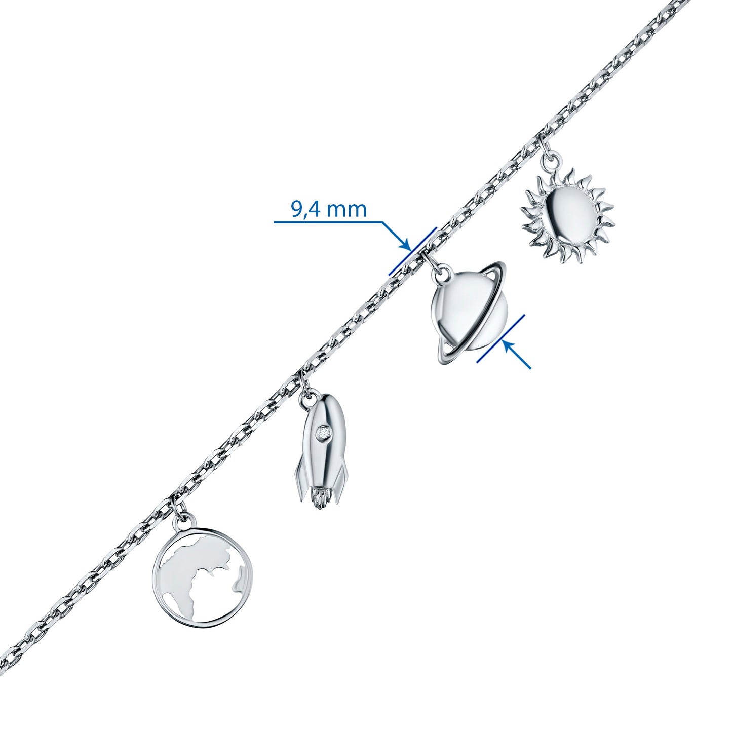 Sterling Silver Bracelet with Lab-Created Diamonds 0.010 CT.TW