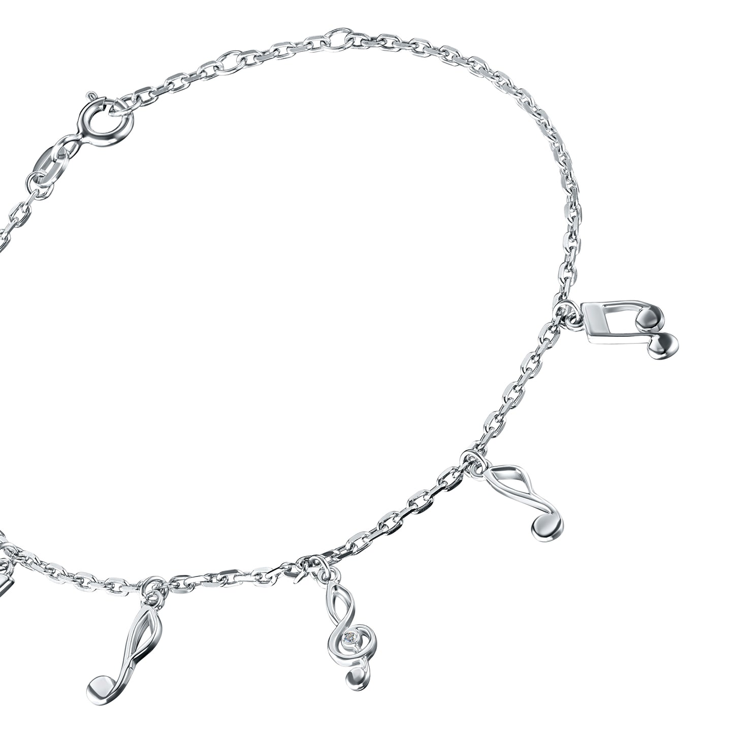 Sterling Silver Bracelet with Lab-Created Diamonds 0.01 CT.TW