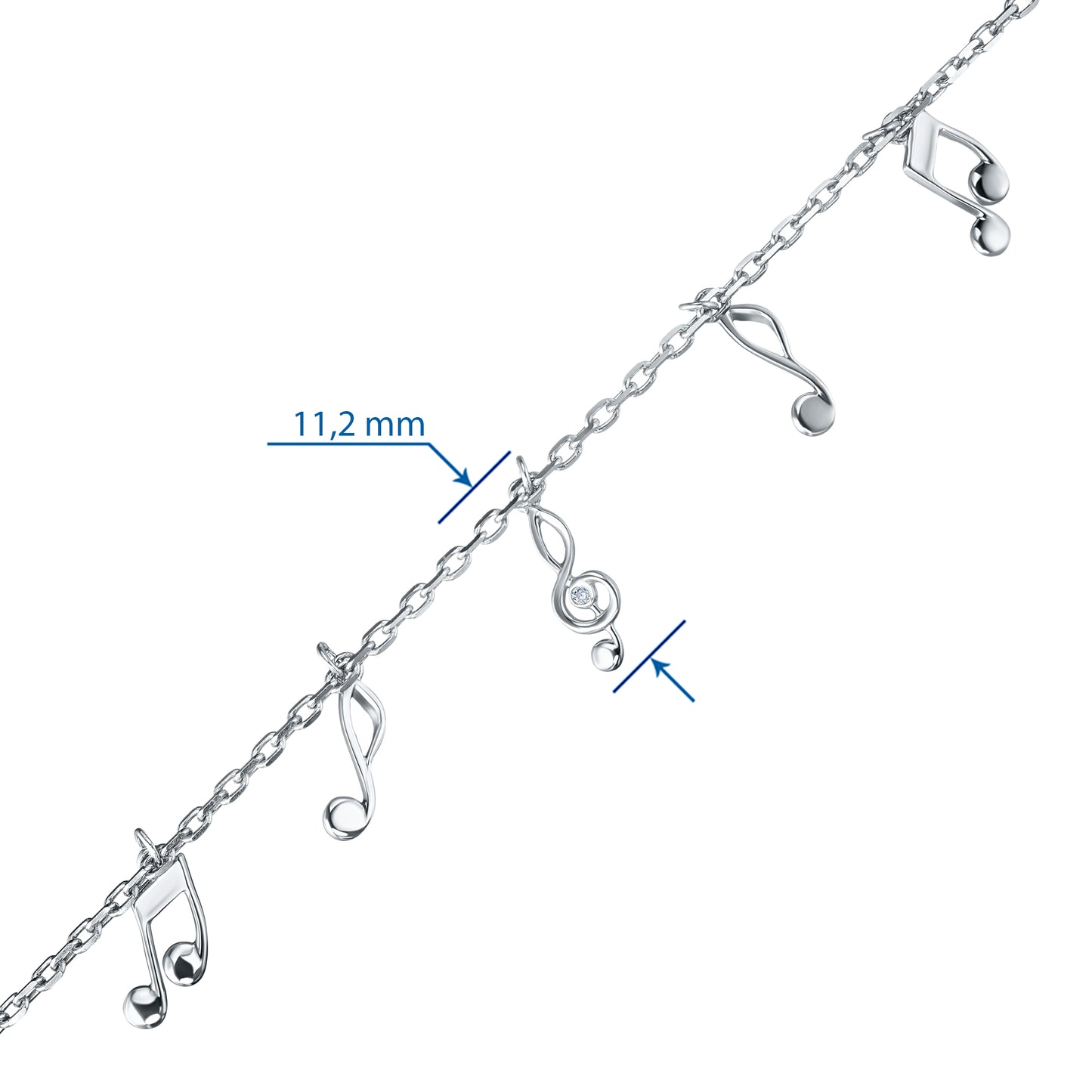 Sterling Silver Bracelet with Lab-Created Diamonds 0.01 CT.TW
