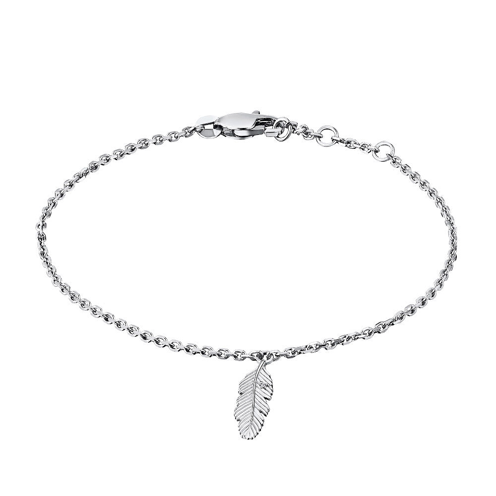 Sterling Silver Bracelet with Lab-Created Diamonds 0.010 CT.TW