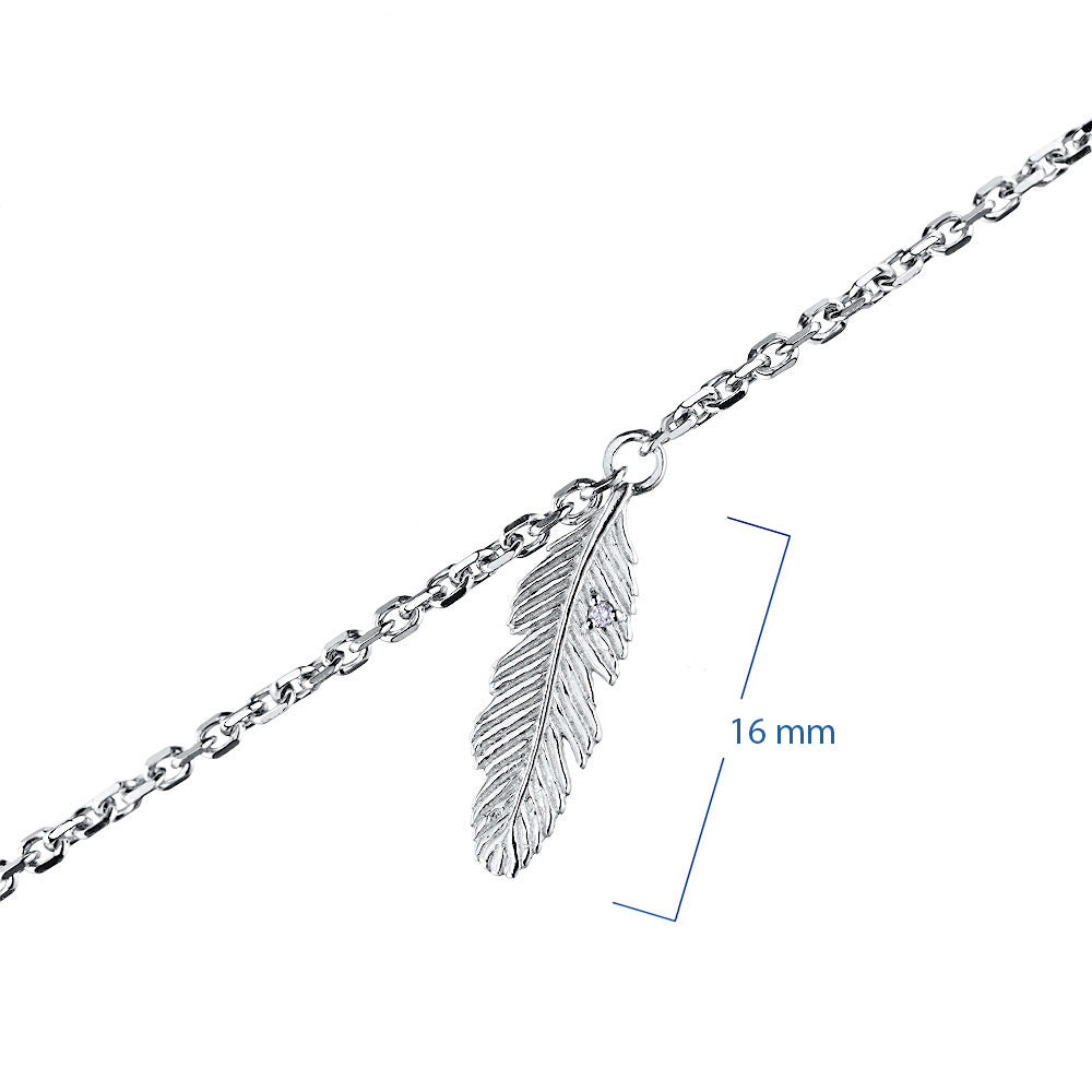 Sterling Silver Bracelet with Lab-Created Diamonds 0.010 CT.TW