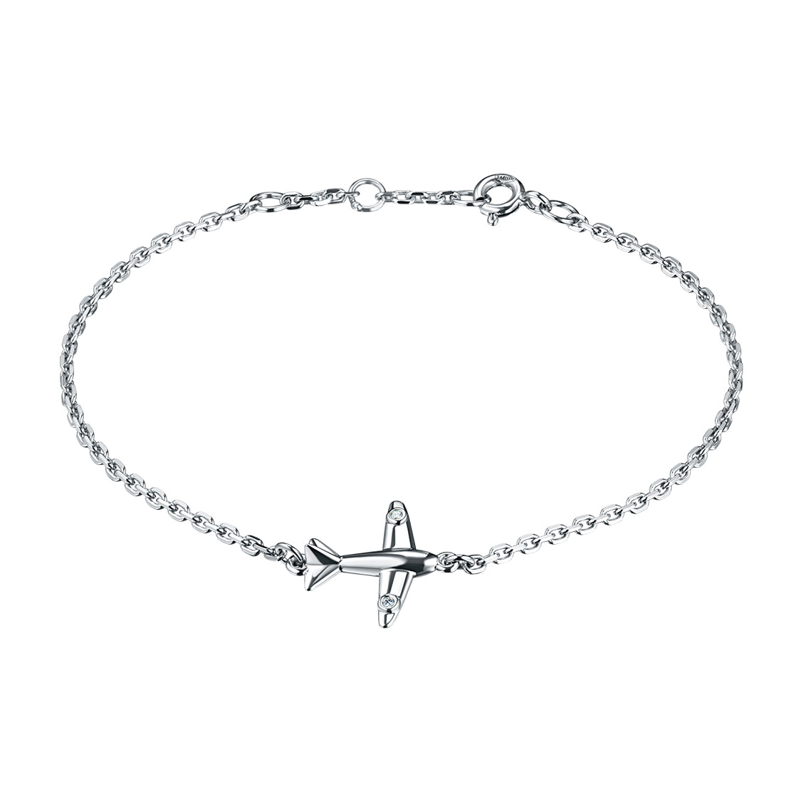 Sterling Silver Bracelet with Lab-Created Diamonds 0.01 CT.TW