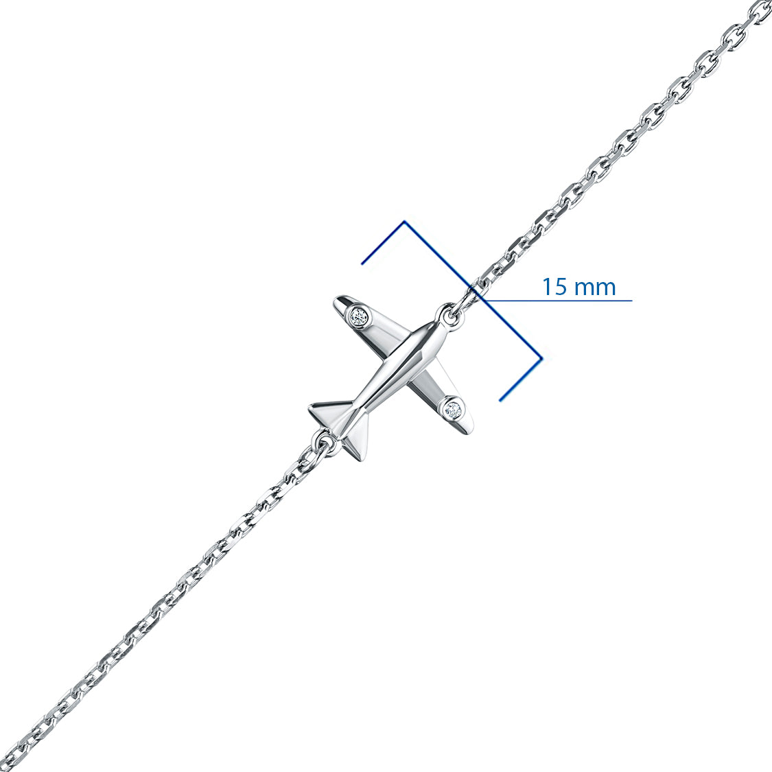 Sterling Silver Bracelet with Lab-Created Diamonds 0.01 CT.TW