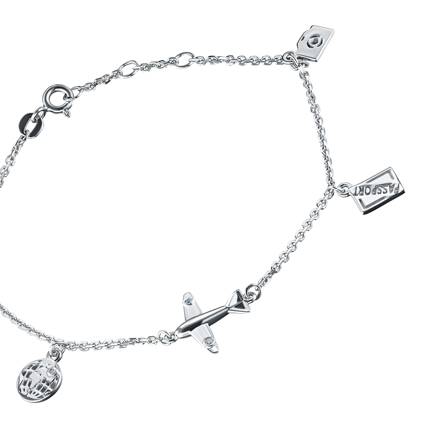 Sterling Silver Bracelet with Lab-Created Diamonds 0.090 CT.TW