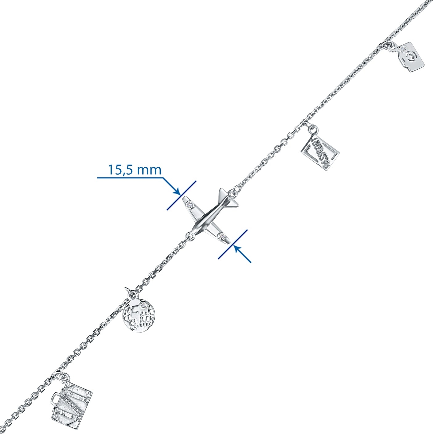 Sterling Silver Bracelet with Lab-Created Diamonds 0.090 CT.TW