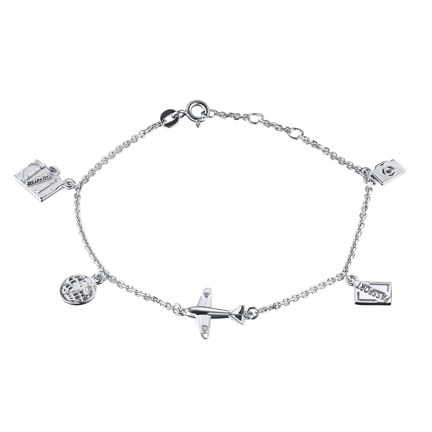 Sterling Silver Bracelet with Lab-Created Diamonds 0.03 CT.TW