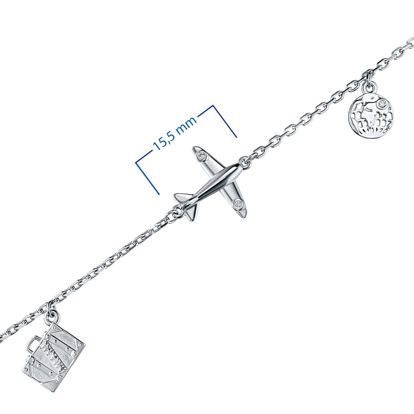 Sterling Silver Bracelet with Lab-Created Diamonds 0.02 CT.TW
