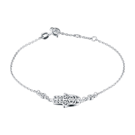 Sterling Silver Bracelet with Lab-Created Diamonds 0.130 CT.TW