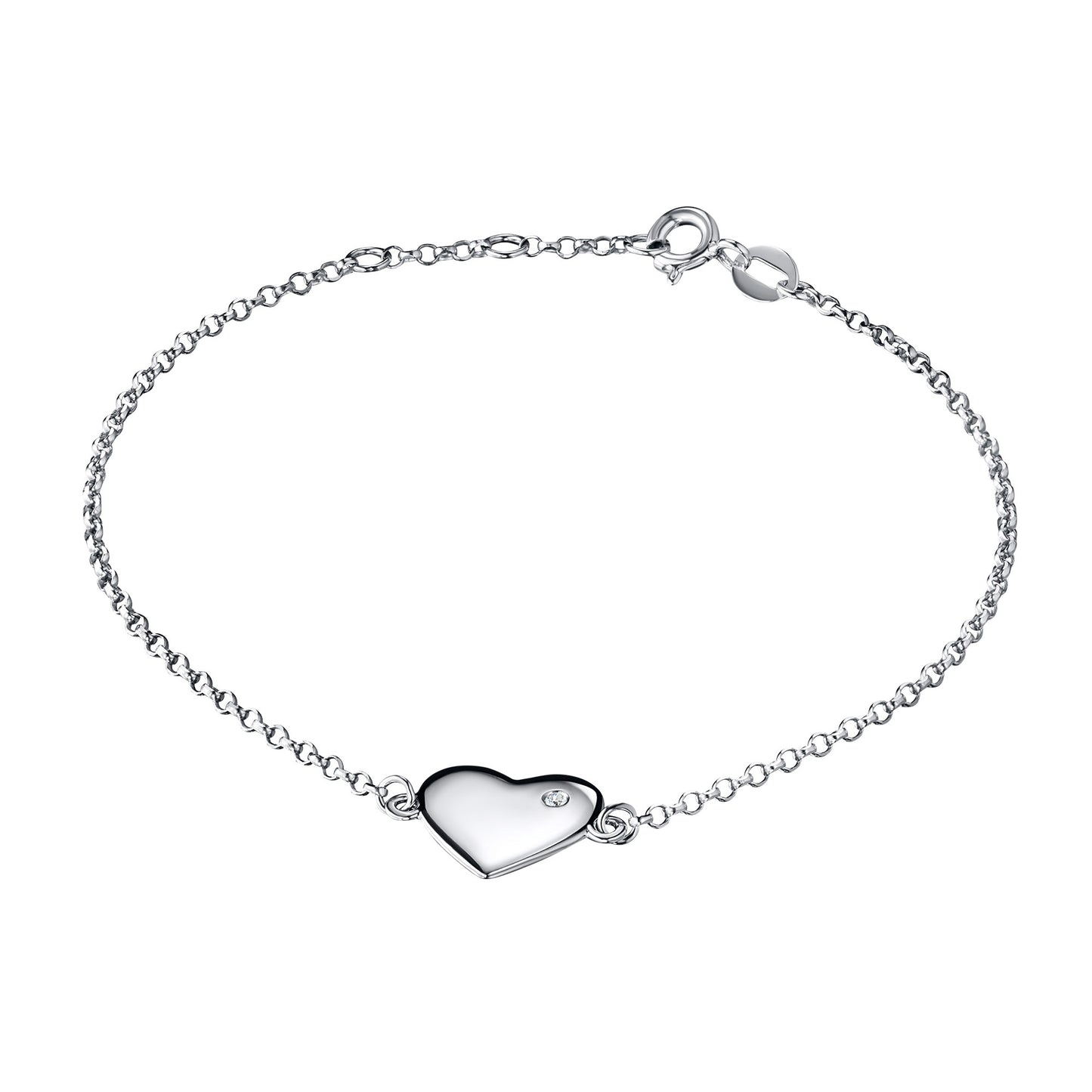 Sterling Silver Bracelet with Lab-Created Diamonds 0.01 CT.TW