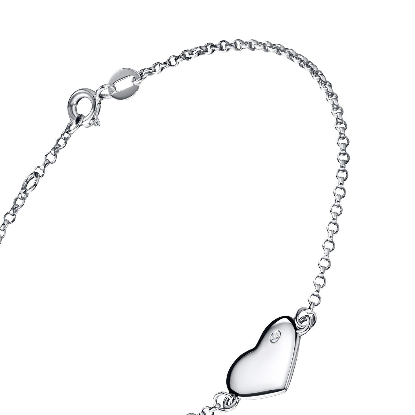 Sterling Silver Bracelet with Lab-Created Diamonds 0.01 CT.TW