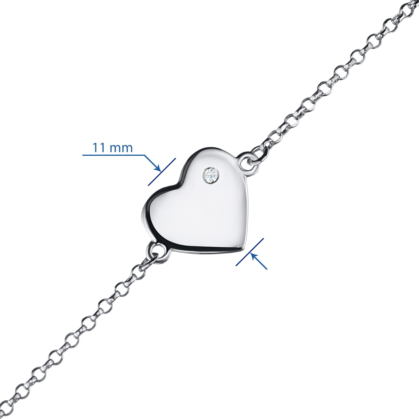 Sterling Silver Bracelet with Lab-Created Diamonds 0.01 CT.TW