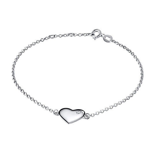 Sterling Silver Bracelet with Lab-Created Diamonds 0.010 CT.TW