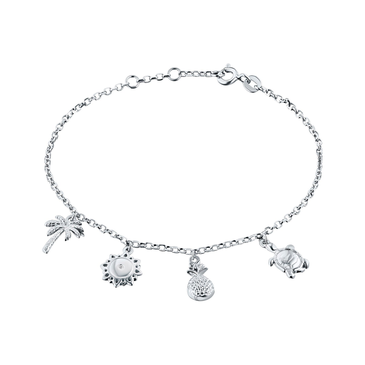 Sterling Silver Bracelet with Lab-Created Diamonds 0.01 CT.TW