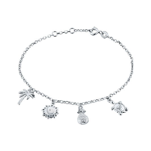 Sterling Silver Bracelet with Lab-Created Diamonds 0.01 CT.TW