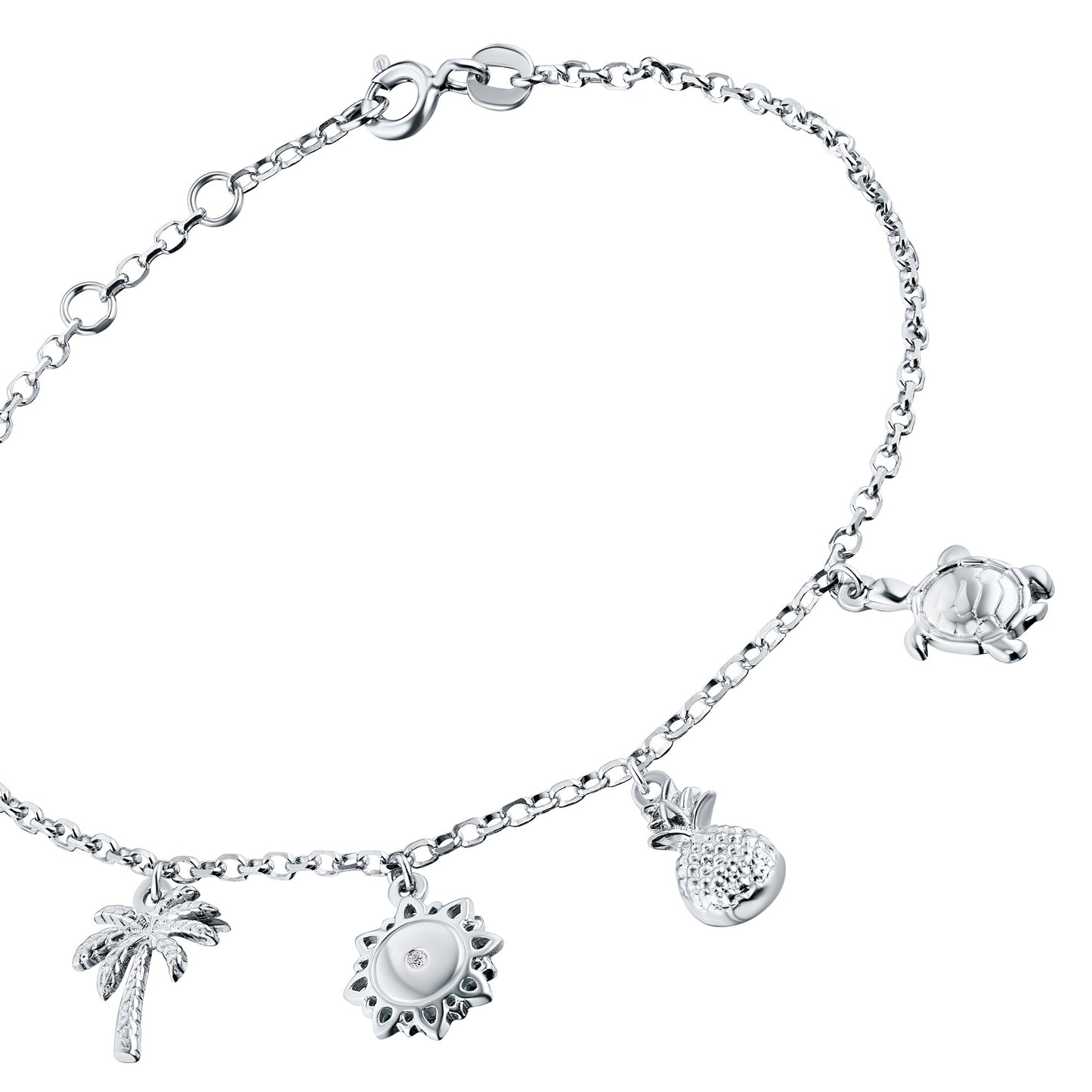 Sterling Silver Bracelet with Lab-Created Diamonds 0.01 CT.TW