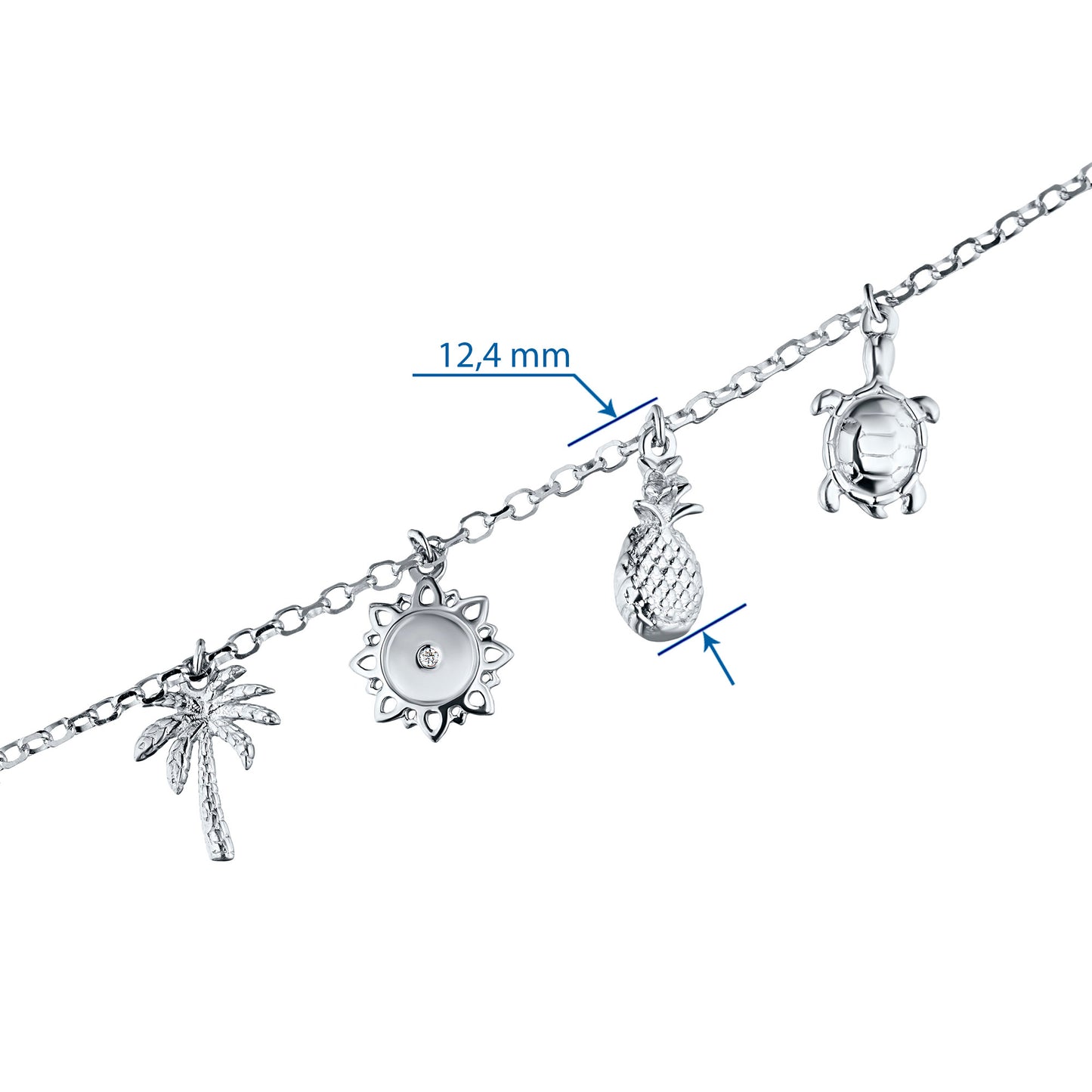 Sterling Silver Bracelet with Lab-Created Diamonds 0.01 CT.TW