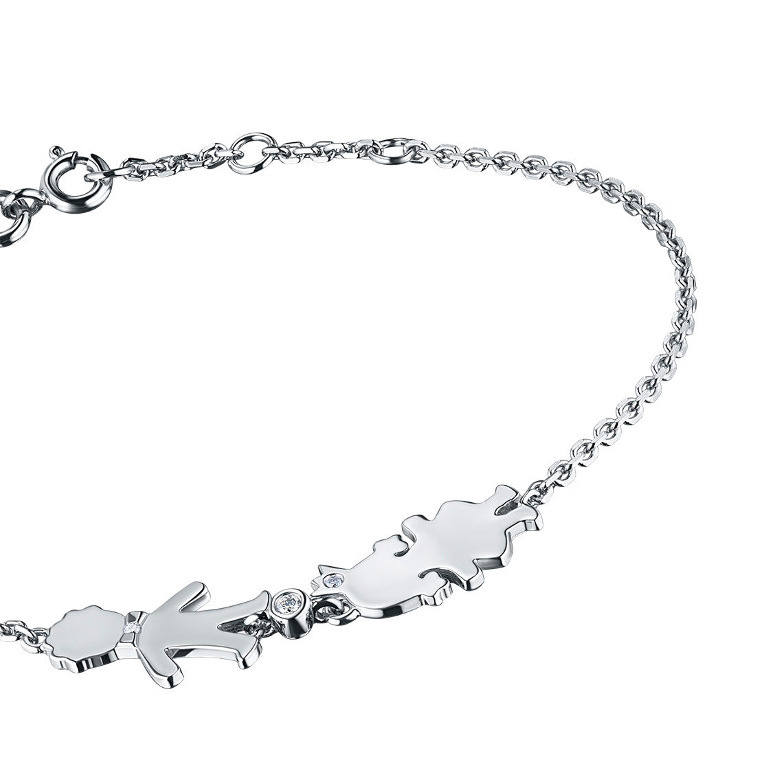 Sterling Silver Bracelet with Lab-Created Diamonds 0.030 CT.TW