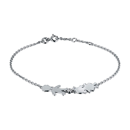 Sterling Silver Bracelet with Lab-Created Diamonds 0.030 CT.TW