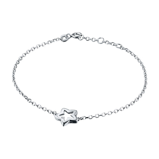 Sterling Silver Bracelet with Lab-Created Diamonds 0.010 CT.TW