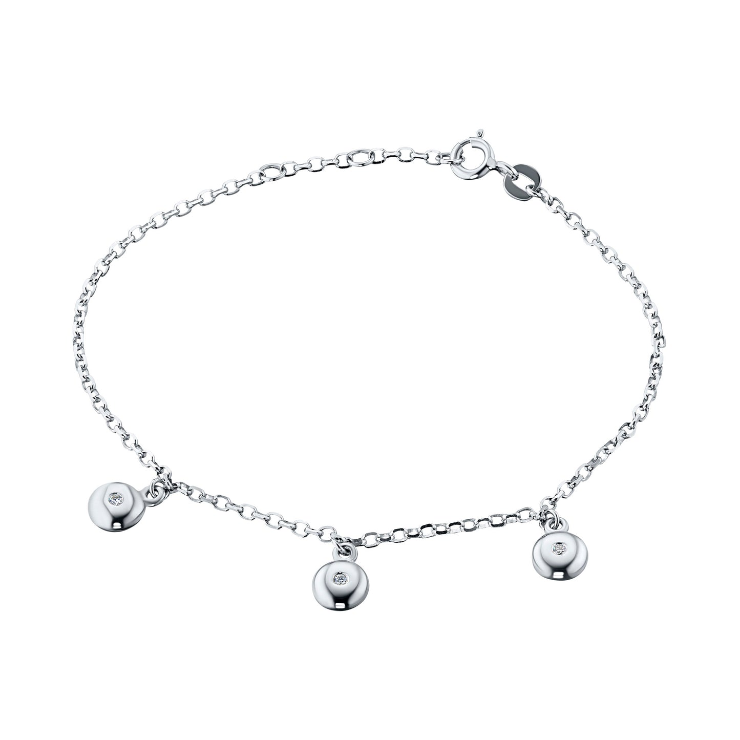 Sterling Silver Bracelet with Lab-Created Diamonds 0.04 CT.TW